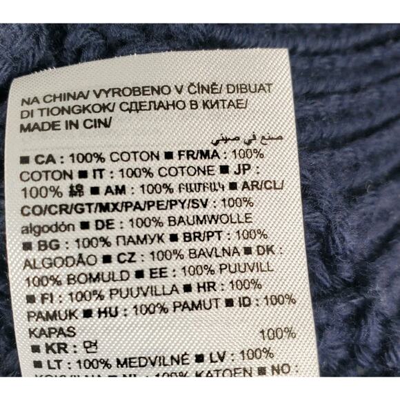 BANANA REPUBLIC Varo Ribbed Zip Crop Hooded Sweater Bomber XS Navy #509216-01 - Picture 11 of 13